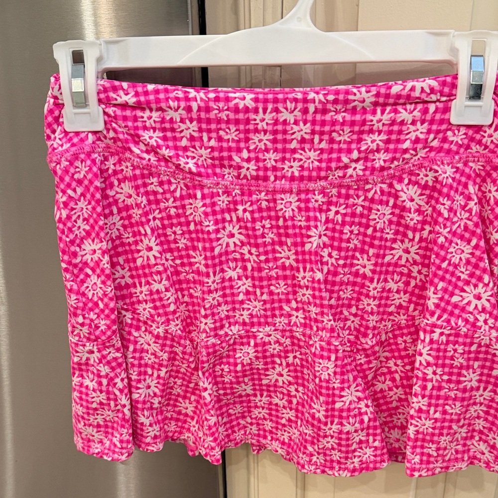 Lilly Pulitzer Pink and White Floral Mini Skirt